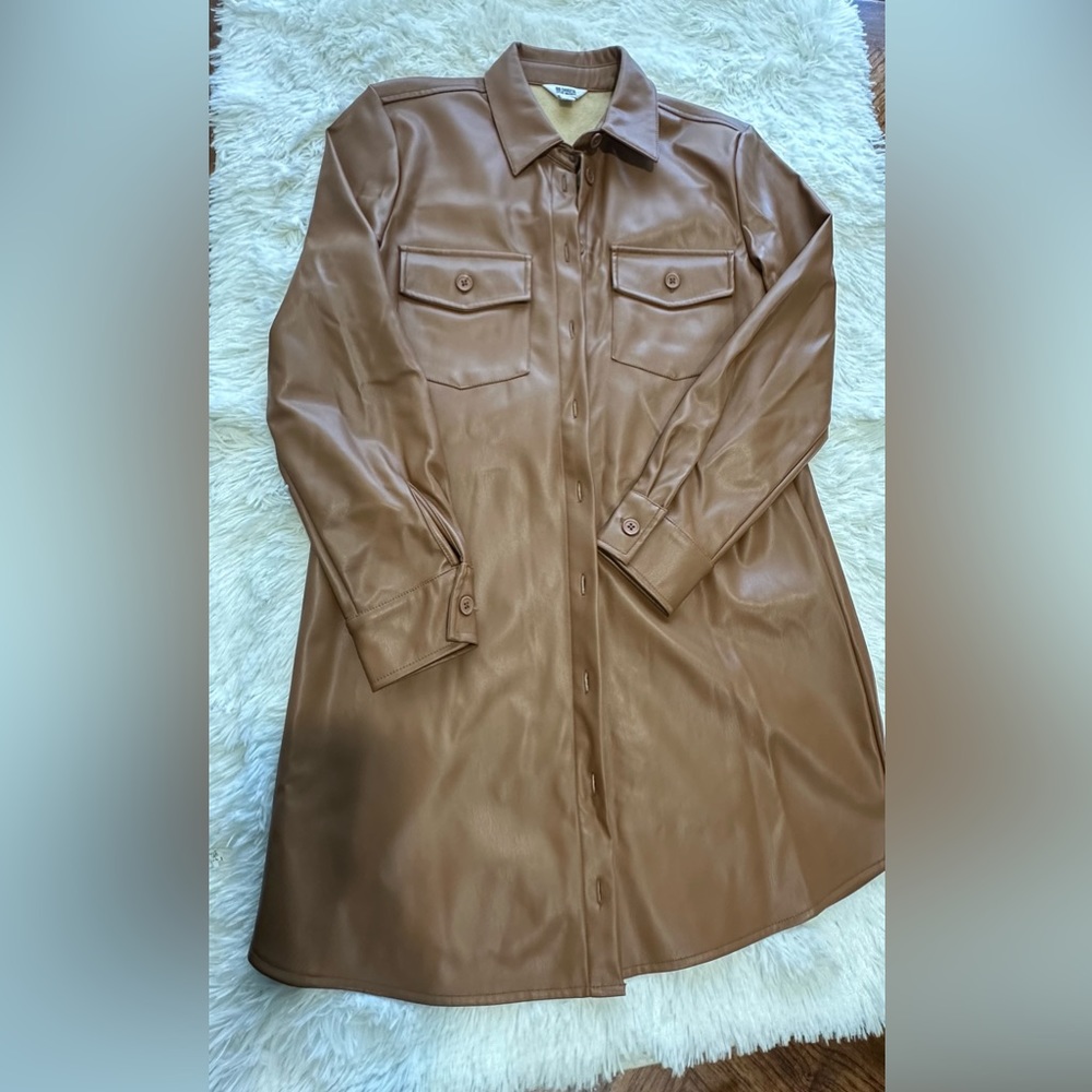 BB Dakota by Steve Madden Women’s Faux Leather Mini Shirt Dress